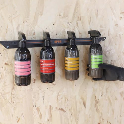 SPTA Spray Bottle Holder, Universal Detailing Spray Bottle Holder - Wall-Mounted Organizer for Mobile & Garage Detailing, Holds 6 Sprayers (16oz), Universal Lightweight Professional Accessory -OT011 - color: Spray Bottle Holder