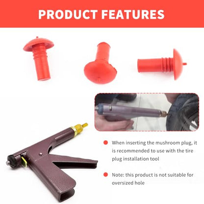 Mushroom Tire Plug Kit with 90PCS Pins,Practical Rapid Plug 2.0 Tire Repair for Flat Tire Repair Kit,Car Accessories Mushroom Plug Tire Repair Kit Fits Tubeless Tires (90pcs large mushroom heads) - color: 90pcs large mushroom heads