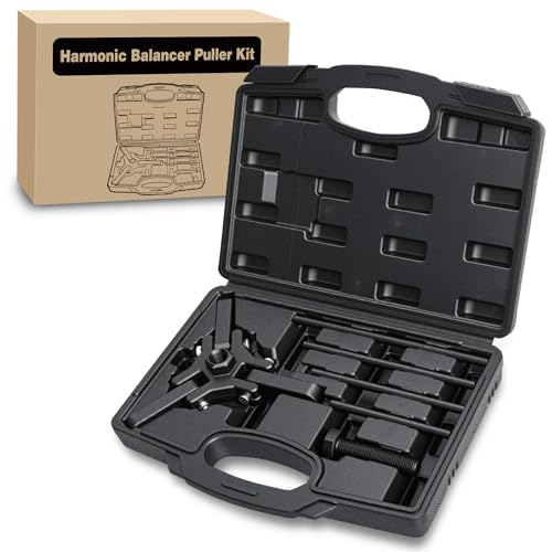 GOOACC Harmonic Balancer Puller Kit, Adjustable 3-Jaw Puller Set for Removing Harmonic Dampers & Balancers Puller/Installer Set Pulley Tool Compatible with Chevy GM Chrysler Cadillac Ford More, Black