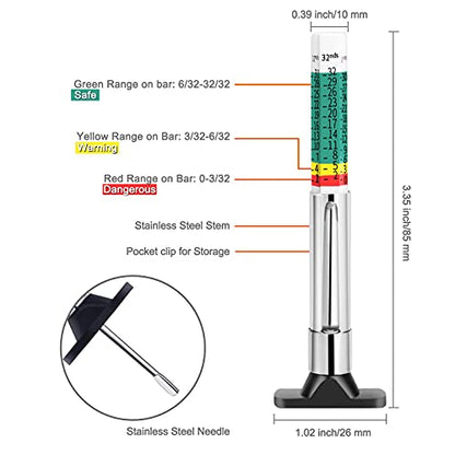 GODESON 88702 Smart Color Coded Tire Tread Depth Gauge 2 pieces(Pack of 1) - size: 2 pack