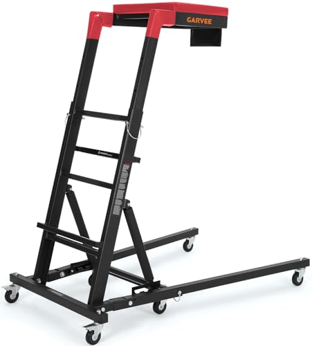 Garvee Top Side Creeper, 48 in-68 in Adjustable Height, 400 LBS Capacity, High Top Automotive Creeper with 6 Swivel Caster Wheels, Heavy Duty Foldable Creeper for Garage Shop, Black - color: Black