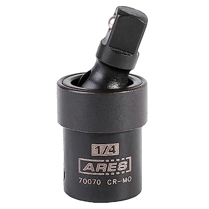 ARES 70070-1/4-inch Drive Impact Universal Joint - Chrome Moly Flexible U-Joint Socket Accesses Hard to Reach Fasteners and Meets ANSI/ASME Specifications - size: 1/4-Inch Standard