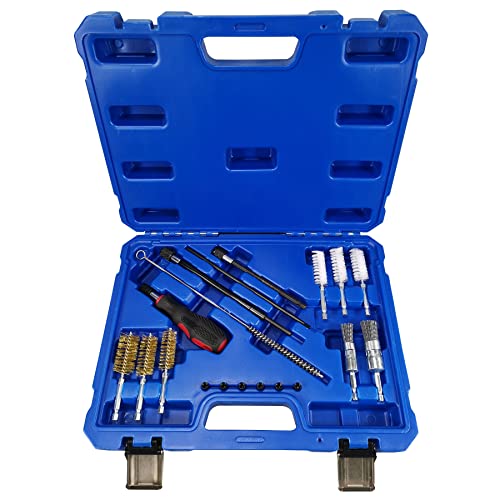 19 PCS Universal Injector Seat Cleaning Set Diesel Engines Injector Seat Cleanner Brush Kit with Drivers (19pc Injector Seat Cleanner Brush Kit) - color: 19pc Injector Seat Cleanner Brush Kit