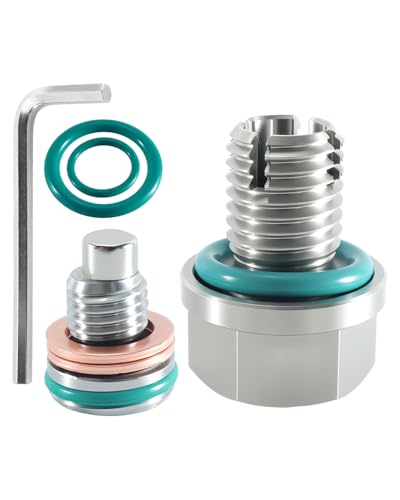 M12×1.5-15mm Oversize Magnetic Oil Drain Plug Self Tapping Repair Kit | durable stainless steel, with a magnetic tip, to capture metal debris while repairing stripped oil pan threads securely - size: M12.2*1.5-15mm
