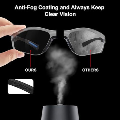 xaegistac Shooting Glasses Anti Fog -Shooting Range Eye Protection | Adjustable Safety Glasses with Z87.1 Certificated Impact Reistance - color: Black Blue Frame Clear Lens