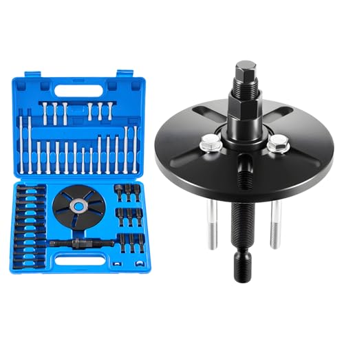 VEVOR Harmonic Balancer Puller Removal & Install Tool Kit, All-Steel Harmonic Balancer Installer Set Tool Kit for Removing and Installing of Balancers, Flywheels, Crankshaft Pulleys, Steering Wheels - color: harmonic balancer puller installer set