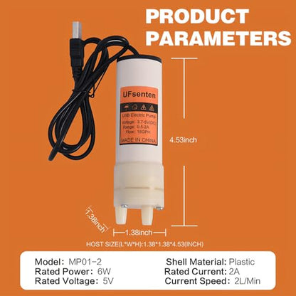 USB Electric Fluid Evacuator Pump, Automotive Oil Extractor Pump for Engine Oil & Fuel Transfer, Portable 12V/USB Liquid Transfer Tool for Car, Motorcycle, ATV, Lawn Mower