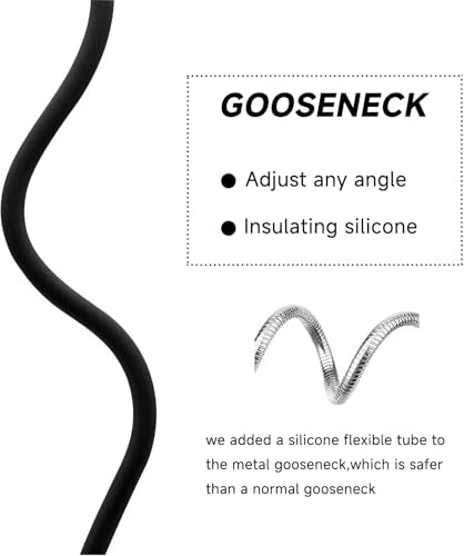 Magnetic Work Light, Rechargeable Flashlight Machine Light with 360° Flexible Gooseneck, Shop Tool Lamp for Lathe Drill Work Bench DIY Sewing Machine, Mechanic Light, Car Light/Emergency