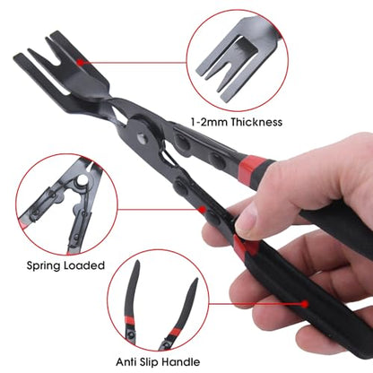 Panel Clip Pliers - Automotive Door Panel Upholstery Trim Clip Removal Tool Plier, Interior Clip Fastener Rivet Push Pin Panel Pliers, Car Vehicle Dashboard Clip Remover Plier Repair Tool