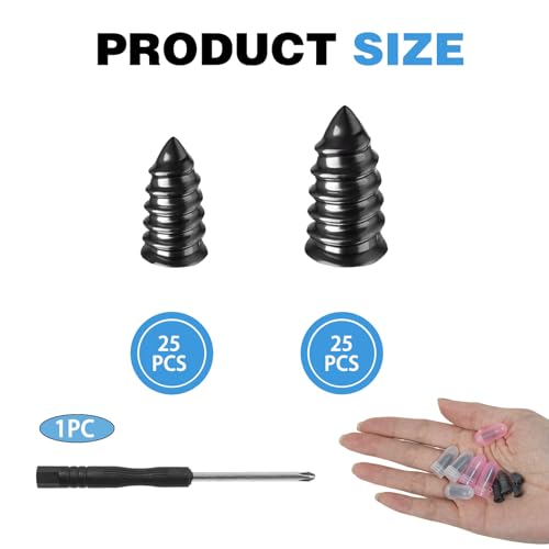 100 Pcs Tire Repair Rubber Nail Kit, 2 Sizes Vacuum Tire Plugs Kits Rubber Repair Screws for Cars Trucks Motorcycles, Emergency Flat Self Service for ATV SUV (50)