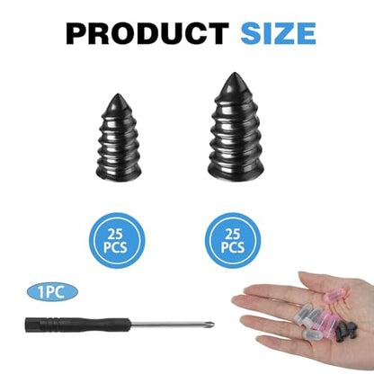 100 Pcs Tire Repair Rubber Nail Kit, 2 Sizes Vacuum Tire Plugs Kits Rubber Repair Screws for Cars Trucks Motorcycles, Emergency Flat Self Service for ATV SUV (50)