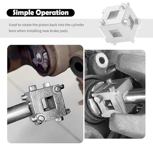 Cube Brake Caliper Compression Tool with 3/8" Drive Port,Sturdy Car Rear Brake Caliper Tool with 6-Sided Design,Professional Car Calipers Piston Compressor Tools for Disc Brakes