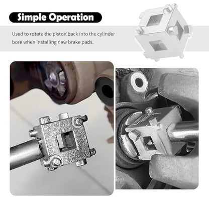 Cube Brake Caliper Compression Tool with 3/8" Drive Port,Sturdy Car Rear Brake Caliper Tool with 6-Sided Design,Professional Car Calipers Piston Compressor Tools for Disc Brakes