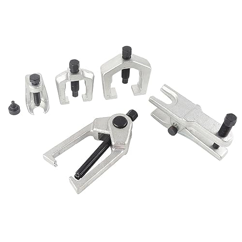 5pcs Front End Suspension Ball Joint Tie Rod Separator Puller Set, Heavy - Duty Carbon Steel Repair Tool Kit with Blow Mold Case for Auto Mechanics, Jaw Spreads up to 2 -
