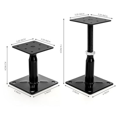 Yarlung 4 Pack Adjustable Support Jacks for Floor, Heavy Duty Screw Jacks House Jack Stand, Floor Joist Jacks Post 4" to 7" for Level and Lift Supports, Floor Straightener, Deck Foundation