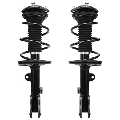 Detroit Axle - Front 4pc Steering Knuckles Kit for 09-13 Toyota Corolla, 11-13 Matrix, 2 Steering Knuckles & Wheel Bearing Hubs 2 Struts w/Coil Spring 2009 2010 2011 2012 2013 Replacement Suspension - size: 4QU48588/ Big strut kit