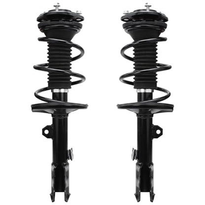 Detroit Axle - Front 4pc Steering Knuckles Kit for 09-13 Toyota Corolla, 11-13 Matrix, 2 Steering Knuckles & Wheel Bearing Hubs 2 Struts w/Coil Spring 2009 2010 2011 2012 2013 Replacement Suspension - size: 4QU48588/ Big strut kit