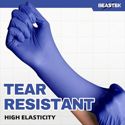 Beastek Nitrile Exam Gloves, 4.0 Mil 100 Pcs, Powder-Free Latex-Free Medical Cooking Food-Safe Disposable Gloves, Blue Violet - color: Medium (Blue Violet)