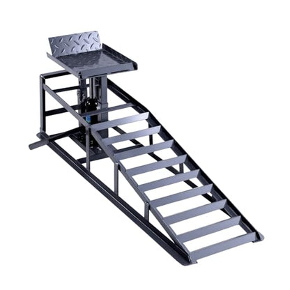 Generic 2 PCS Low Profile Car Lift Service Ramps Adjust Heights 9.8-15in Heavy Duty Vehicle Lift Ramp 5T/11000LBS Capacity for Home Garage Maintenance Oil Changes