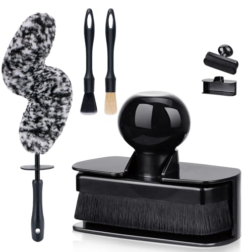 Large Tire Shine Applicator & Bendable Wheel Brush Set for Detailing Cleaning and Tire Shine,Automotive Tire Dressing Applicator Brush with Storage Stand for Tire Detailing & Car Wash Kit,Black-4pcs - color: Black-4pcs
