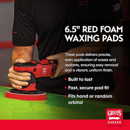 Griot's Garage 12215 6.5" Red Foam Waxing Pads (Set of 6) - style: 6.5" Pads (Set of 6)