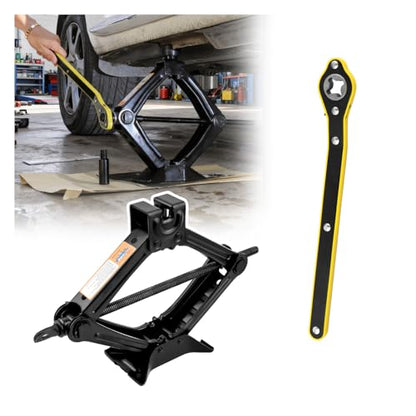 Scissor Jack for Car,1.5T 3307lbs Capacity Scissor Car Jack Kit Lifting Range of 3.94-13.19",Compact Tire Jacks Kit for Cars as Tire Changing Kits with Ratchet Wrench