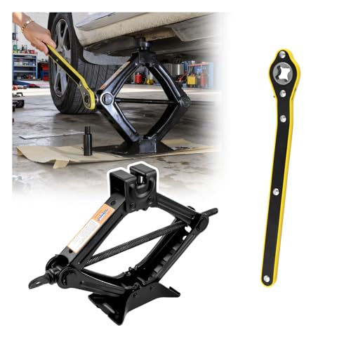 Scissor Jack for Car,1.5T 3307lbs Capacity Scissor Car Jack Kit Lifting Range of 3.94-13.19",Compact Tire Jacks Kit for Cars as Tire Changing Kits with Ratchet Wrench