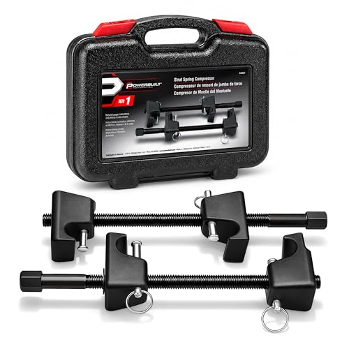 Powerbuilt Strut Spring Compressor, Removal, Installation, and Repair Vehicle Coil Springs, Safety Pins 648627E, Black