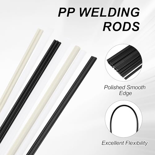 MECCANIXITY 20pcs Plastic Welding Rods, 8 Inch PP Welding Strips 1/4" for Plastic Welder Soldering Tool Kit, Kayak Repair, Car Bumper, Black - size: 8 Inch x 1/4"