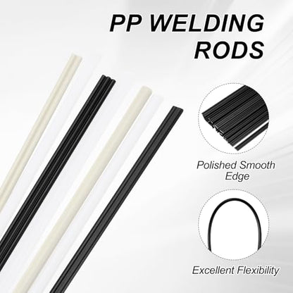 MECCANIXITY 20pcs Plastic Welding Rods, 8 Inch PP Welding Strips 1/4" for Plastic Welder Soldering Tool Kit, Kayak Repair, Car Bumper, Black - size: 8 Inch x 1/4"