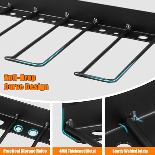 Frienda 4 Pack Power Tool Organizer Drill Holder Wall Mount Drill Holder Heavy Duty Garage Storage and Tool Organizer with 8 Slots 32 Screwdriver Rack Ideal Garage Organization Gifts for Power Tools