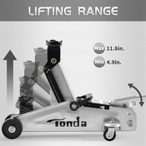 TONDA Floor Jack, Hydraulic Portable Car Lift Jack, 1.5 Ton (3,000 lb) Capacity for Sedan and Coupe (Silver) - color: 1.5T Silver