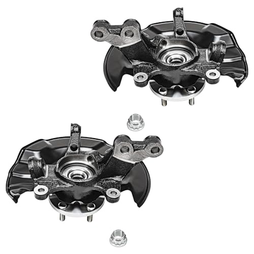 Detroit Axle - Front 4pc Steering Knuckles Kit for 09-13 Toyota Corolla, 11-13 Matrix, 2 Steering Knuckles & Wheel Bearing Hubs 2 Struts w/Coil Spring 2009 2010 2011 2012 2013 Replacement Suspension - size: 4QU48588/ Big strut kit