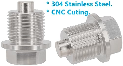 1PC M18x1.5 Stainless Steel Magnetic Engine Transmission Oil Drain Plug Fit Acura Honda Toyota BMW Volvo Porsch Can-Am Rolls-Royce Select Model, Replace 90021900930, 90341-18023, DP007 - size: M18x1.5