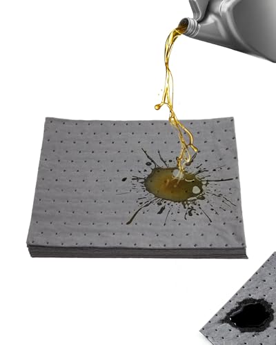 10 Pack 13"x9.8" Oil Absorbent Mat Upgraded | Heavy-Duty Absorption for Oil, Coolant & Liquids | Use in Home Garage, Workshop, Workbench & Under Sink | Spill Pads - size: 9.8x13 Inch