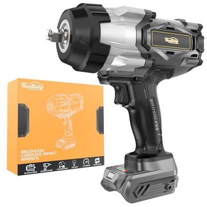 Cordless Impact Wrench 1/2" Compatible with Dewalt 20V Battery, 1600Ft-lbs(2200N.m) High Torque Impact Gun Heavy Duty, Brushless Electric Power Impact Driver with 4 Speed Modes & LED Work Light - size: 1/2" 2200NM Compatibe with Dewalt