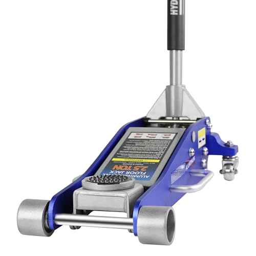 Hydraulic Floor Jack, Hydraulic Low Profile Aluminum and Steel Racing Floor Jack with Dual Piston Quick Lift Pump, 2.5 Ton (5,000 lb) Capacity, Blue - size: 2.5 ton