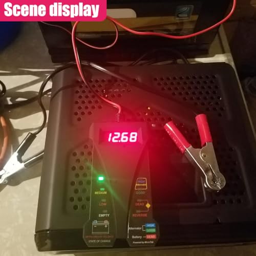 Car Battery Tester, 12V Digital Battery Tester Voltmeter with LCD Display & LED Indication, Alternator Charging System Analyzer, Universal Automotive Batteries Monitor for Cars, SUVs, Trucks