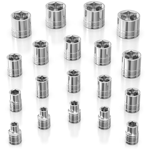 Olsa Tools Metric Shallow Socket Set - 3/8-Inch Drive, 19pc - 6-Point Chrome Sockets from 6mm–24mm and No Skipped Sizes - Mechanic Shallow Metric Socket Set - Professional Grade Sockets - Part: 1328 - color: Metric Shallow, size: 19pc, 3/8-Inch Drive