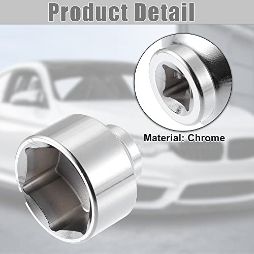 X AUTOHAUX Universal 30mm Car Oil Filter Wrench Oil Filter Socket Wrench Housing Cap Socket Remover Tools Silver Tone
