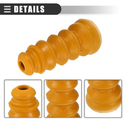 Motoforti Rear Suspension Bump Stop Shock Absorber Strut Boot Kit, for AUDI A2 2000-2005, Rubber, No.1J0512131B/6Q0512131B, Black Yellow, 2 Set