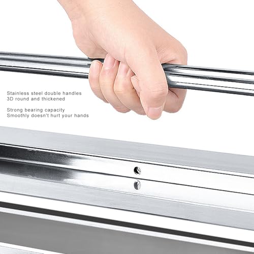 Metal Cantilever Tool Box, 3 Trays 2 Tiers Stainless Steel Large Toolbox Organizer, Rustproof Portable Tool Box Organizer Storage for Home Automotive