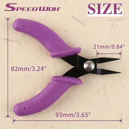 SPEEDWOX 4 Inch Mini Long-Nose Pliers for Jewelry Making Tweezer Nose Pliers Mini Needle Nose Plier Short-Nose Plier Flat Smooth Jaw Jewellery Making Tool Bending Wire Work Craft - size: 4" Chain Nose