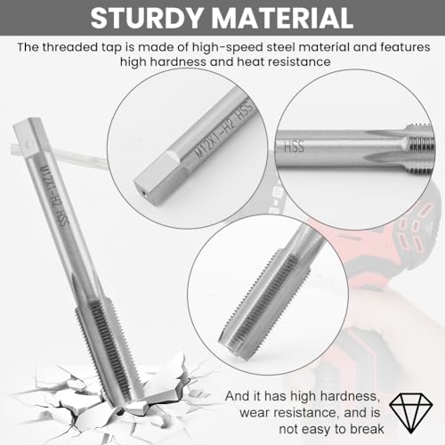 Spark Plug Thread Repair kit, M10x1.0 Bolt M12x1.0 Tap Stainless Steel Repair kit for Automotive Engine Cylinder Head Rethreaded Kit Repairs Tools(Color:Silver) - color: silver