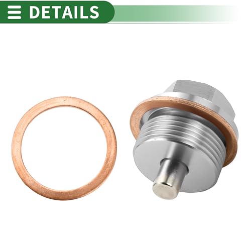 Motoforti Universal Oil Pan Screw Oil Drain Plug Sump Drain Nut Bolt, M24x1.5, Aluminium Alloy, Silver Tone, 1 Set - size: M24x1.5