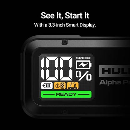 Hulkman Alpha Pro 2000A Jump Starter, 74Wh High-Capacity Car Battery Jump Starter, PD65W Fast Charging in & Out, 3.3" Smart Display Jump Box, 12V Jump Pack for 8.5L Gas/6.0L Diesel, Solid Black - style: 2000A · Up to 8.5L Gas