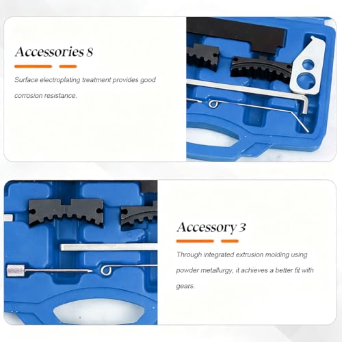 Car Timing Tool Kit, Vehicle Engine Camshaft Tensioning Locking Alignment Timing Belt Set, Automotive Camshaft Holding Tool Accessories, Compatible with 16V 1.4 1.6 1.8 en6340 km6340 (Blue) - color: Blue