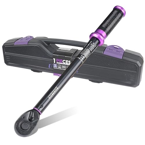 1/2" Inch Drive Click Torque Wrench 10-170 FT-LB/13.6-230.5N.M, ±3% Accuracy, Dual-Direction Click Professional Torque Wrench, Dual Range Scales Graduated in FT.LB and N.M, Purple - size: 1/2" 10-170 FT.LB(Purple)