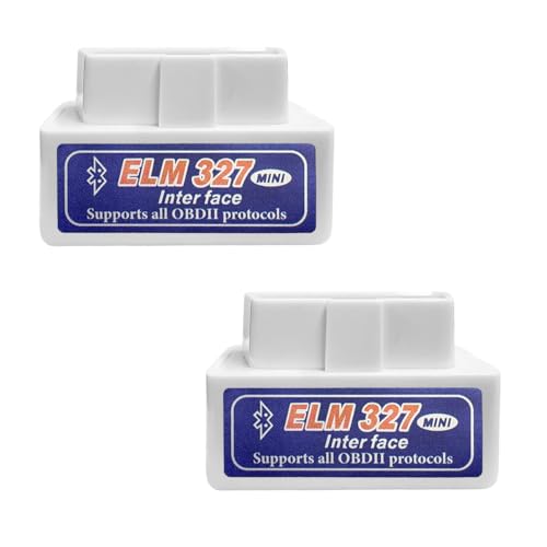 KVAEY 2 PCS OBDII Car Auto Diagnostic Scanner, ELM327 Automotive Bluetooth Scan Tool and Code Reader, Professional Car Bluetooth Engine Fault Code Reader, Universal Car Accessories (White & Blue) - color: White & Blue, size: 2 PCS