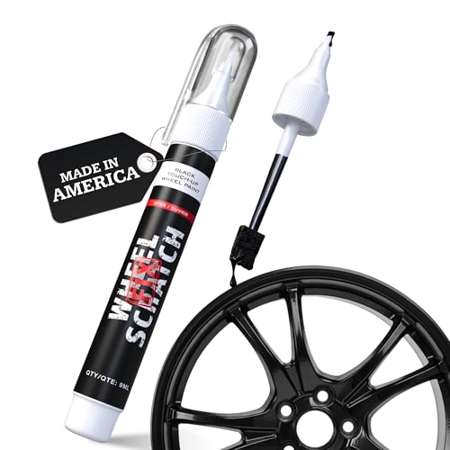 Wheel Scratch Fix® Gloss Black Magic Car Scratch Remover Pen - Alloy Wheel Touch Up Paint Pen for Cars, Curb Rash Removal with Fast-Drying & Long-Lasting OEM Finish, Vehicles Rim Repair Paint for Chip (Universal Gloss Black Wheel Paint (Pen Only)) - color